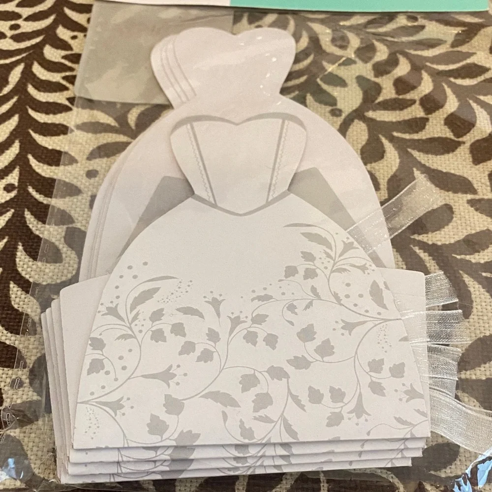 $9 FINAL OFFER-Elegant White Bridal gown, Favor Boxes
